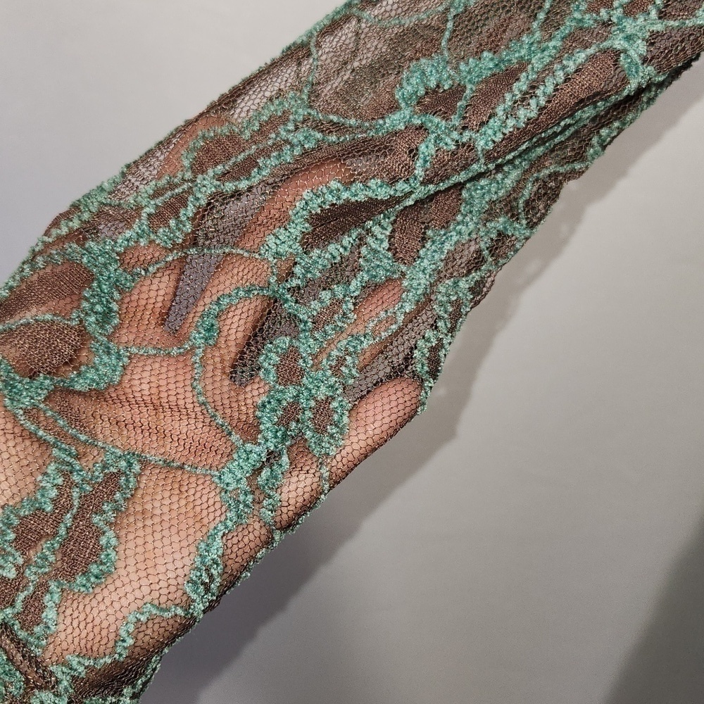 A"reve Anthropologie Womens Brown Turquoise Floral Lace Long Sleeve Lined Mini S - Picture 8 of 16